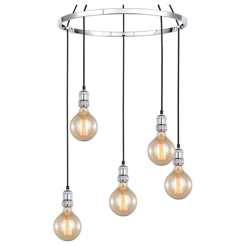 Woodbridge Lighting Fulton G125 5-Light Metal Chandelier in Chrome