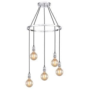 Woodbridge Lighting Fulton G125 5-Light Metal Chandelier in Chrome