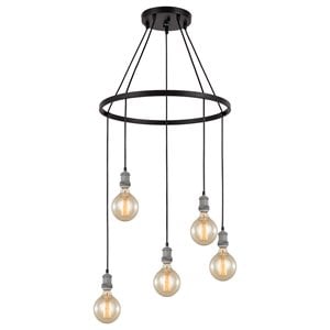 Woodbridge Lighting Fulton G125 5-Light Metal Chandelier in Gray/Bronze