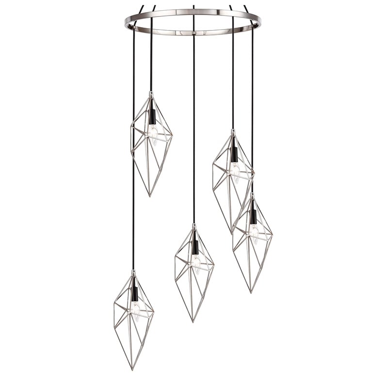 Woodbridge Lighting Lanning 5-Light Metal Chandelier in Satin Nickel