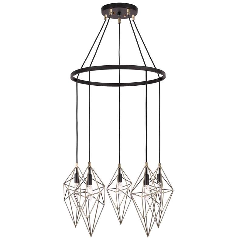 Woodbridge Lighting Lanning 5-Light Metal Chandelier in Antique Brass/Bronze