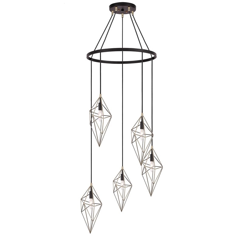 Woodbridge Lighting Lanning 5-Light Metal Chandelier in Antique Brass/Bronze
