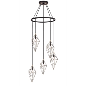 Woodbridge Lighting Lanning 5-Light Metal Chandelier in Antique Brass/Bronze