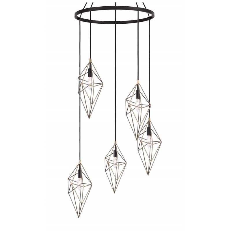 Woodbridge Lighting Lanning 5-Light Metal Chandelier in Antique Brass/Bronze