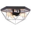 Woodbridge Lighting Lanning 3-Light Metal Flush-Mount in Chrome/Black