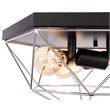Woodbridge Lighting Lanning 3-Light Metal Flush-Mount in Chrome/Black