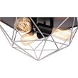 Woodbridge Lighting Lanning 3-Light Metal Flush-Mount in Chrome/Black