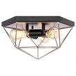 Woodbridge Lighting Lanning 3-Light Metal Flush-Mount in Nickel/Black