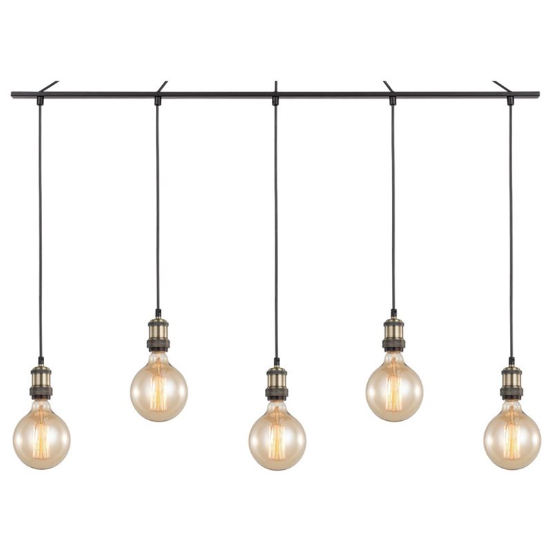 Woodbridge Lighting Fulton G125 5-Light Metal Linear Pendant in Bronze/Brass