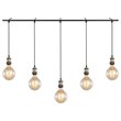 Woodbridge Lighting Fulton G125 5-Light Metal Linear Pendant in Bronze/Brass