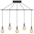 Woodbridge Lighting Fulton G125 5-Light Metal Linear Pendant in Bronze/Brass