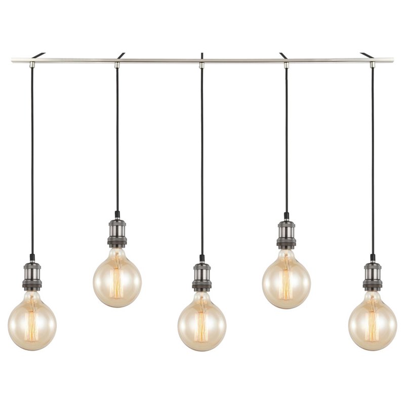 Woodbridge Lighting Fulton G125 5-Light Metal Linear Pendant in Antique Nickel