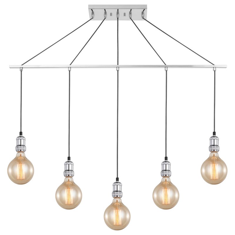 Woodbridge Lighting Fulton G125 5-Light Metal Linear Pendant in Chrome