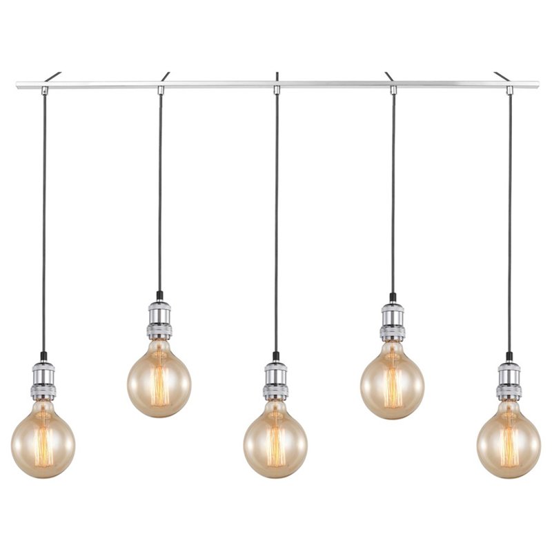 Woodbridge Lighting Fulton G125 5-Light Metal Linear Pendant in Chrome