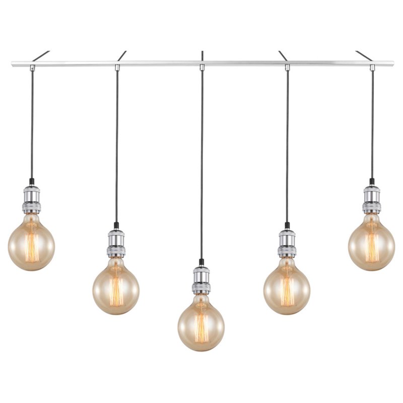 Woodbridge Lighting Fulton G125 5-Light Metal Linear Pendant in Chrome