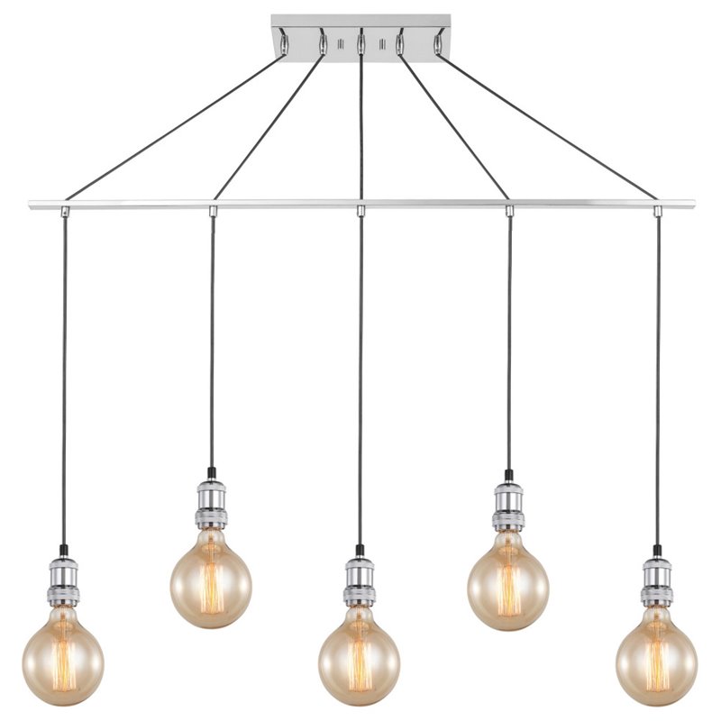Woodbridge Lighting Fulton G125 5-Light Metal Linear Pendant in Chrome