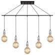 Woodbridge Lighting Fulton G125 5-Light Metal Linear Pendant in Chrome/Bronze