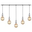 Woodbridge Lighting Fulton G125 5-Light Metal Linear Pendant in Chrome/Bronze