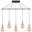 Woodbridge Lighting Fulton G125 5-Light Metal Linear Pendant in Chrome/Bronze