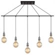 Woodbridge Lighting Fulton G125 5-Light Metal Linear Pendant in Gray/Bronze