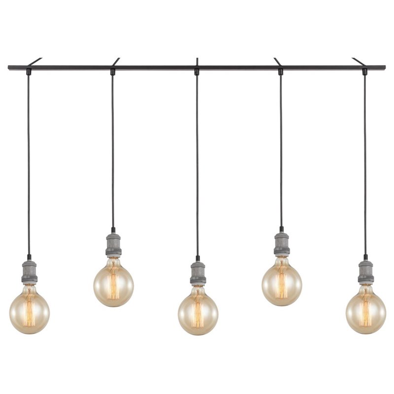Woodbridge Lighting Fulton G125 5-Light Metal Linear Pendant in Gray/Bronze