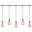 Woodbridge Lighting Fulton G125 5-Light Metal Linear Pendant in Gray/Bronze