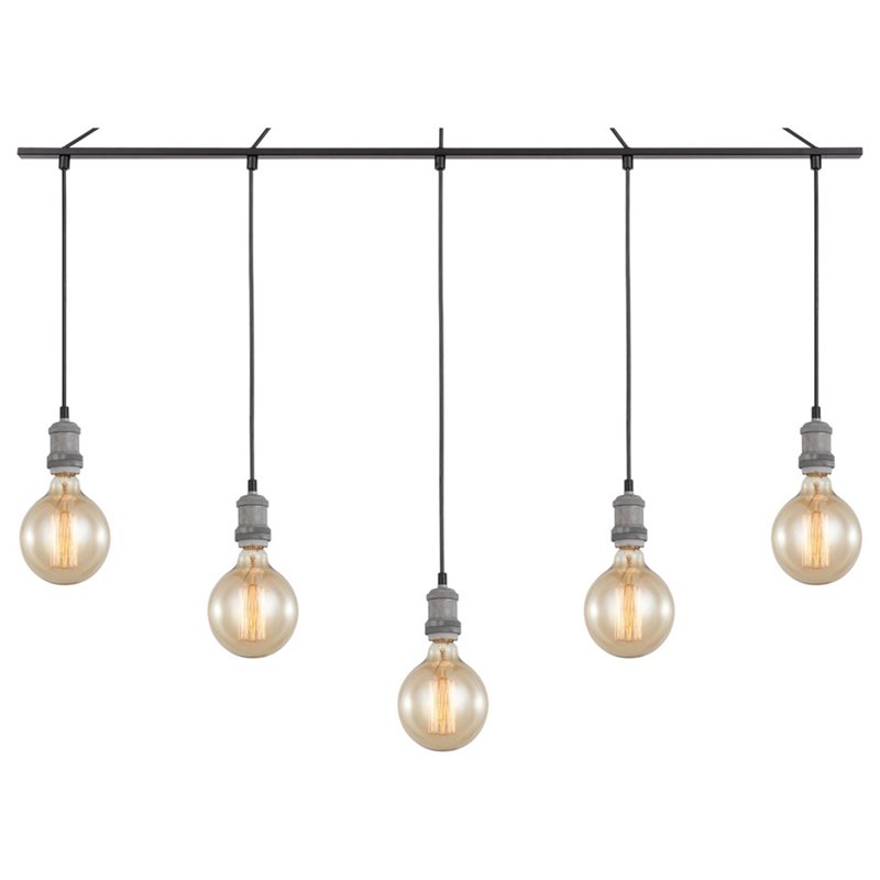 Woodbridge Lighting Fulton G125 5-Light Metal Linear Pendant in Gray/Bronze