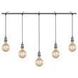 Woodbridge Lighting Fulton G125 5-Light Metal Linear Pendant in Gray/Bronze