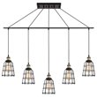 Woodbridge Lighting Fulton ST64 5-Light Metal Linear Pendant in Bronze/Brass