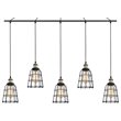 Woodbridge Lighting Fulton ST64 5-Light Metal Linear Pendant in Bronze/Brass