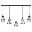 Woodbridge Lighting Fulton ST64 5-Light Metal Linear Pendant in Bronze/Brass