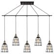 Woodbridge Lighting Fulton ST64 5-Light Metal Linear Pendant in Bronze/Brass