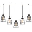 Woodbridge Lighting Fulton ST64 5-Light Metal Linear Pendant in Antique Nickel