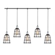 Woodbridge Lighting Fulton ST64 5-Light Metal Linear Pendant in Chrome/Bronze
