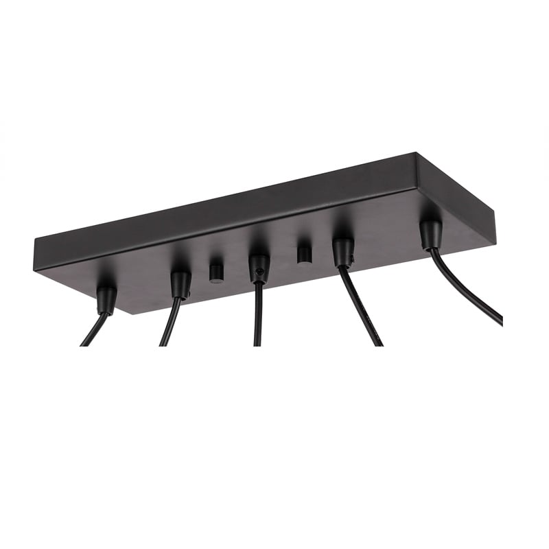 Woodbridge Lighting Fulton ST64 5-Light Metal Linear Pendant in Chrome/Bronze