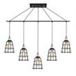 Woodbridge Lighting Fulton ST64 5-Light Metal Linear Pendant in Chrome/Bronze