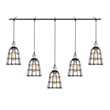 Woodbridge Lighting Fulton ST64 5-Light Metal Linear Pendant in Chrome/Bronze