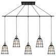 Woodbridge Lighting Fulton ST64 5-Light Metal Linear Pendant in Gray/Bronze