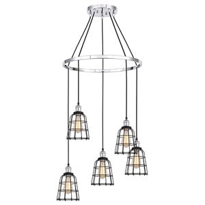 Woodbridge Lighting Fulton ST64 5-Light Metal Chandelier in Chrome