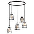 Woodbridge Lighting Fulton ST64 5-Light Metal Chandelier in Chrome/Bronze