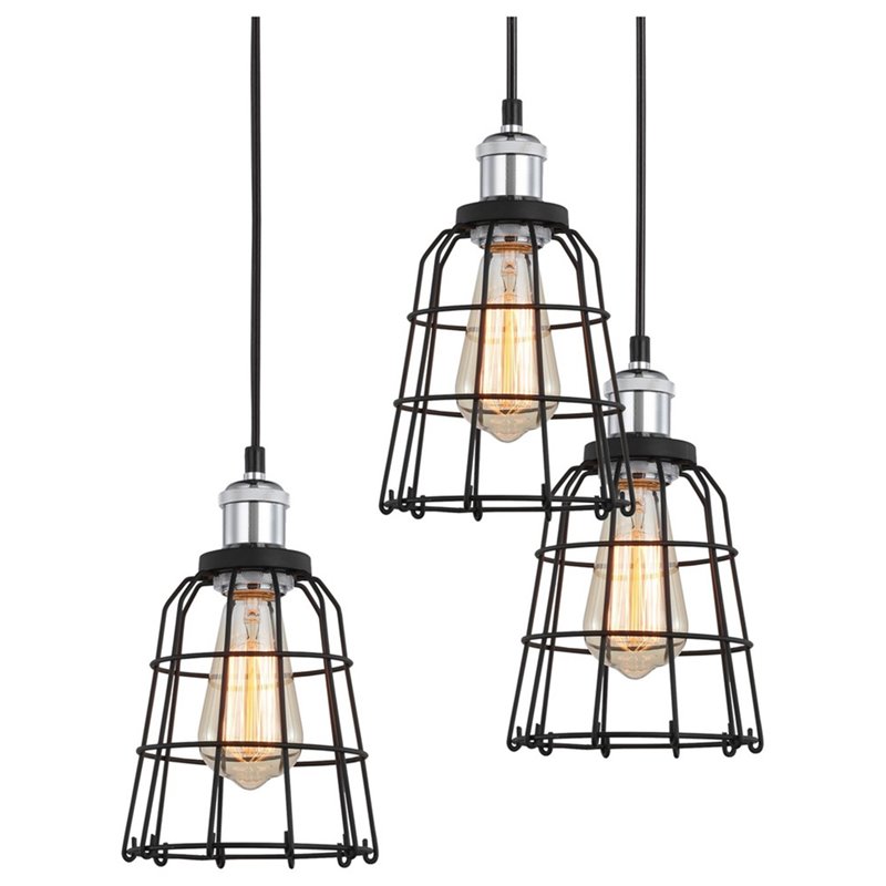 Woodbridge Lighting Fulton ST64 5-Light Metal Chandelier in Chrome/Bronze