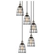 Woodbridge Lighting Fulton ST64 5-Light Metal Cluster Pendant in Antique Brass