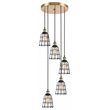 Woodbridge Lighting Fulton ST64 5-Light Metal Cluster Pendant in Antique Brass