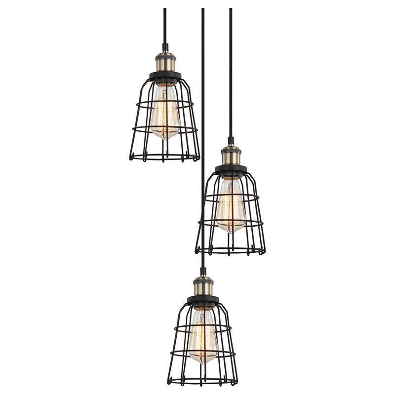 Woodbridge Lighting Fulton ST64 5-Light Metal Cluster Pendant in Bronze/Brass