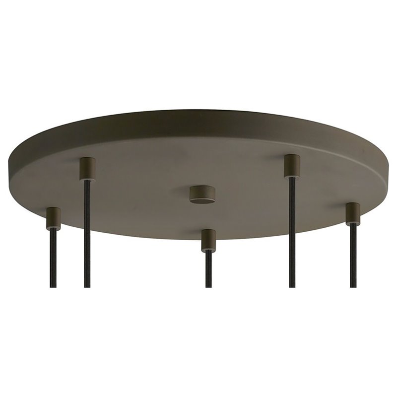 Woodbridge Lighting Fulton ST64 5-Light Metal Cluster Pendant in Chrome/Bronze
