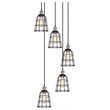 Woodbridge Lighting Fulton ST64 5-Light Metal Cluster Pendant in Gray/Bronze