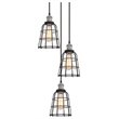 Woodbridge Lighting Fulton ST64 5-Light Metal Cluster Pendant in Gray/Bronze