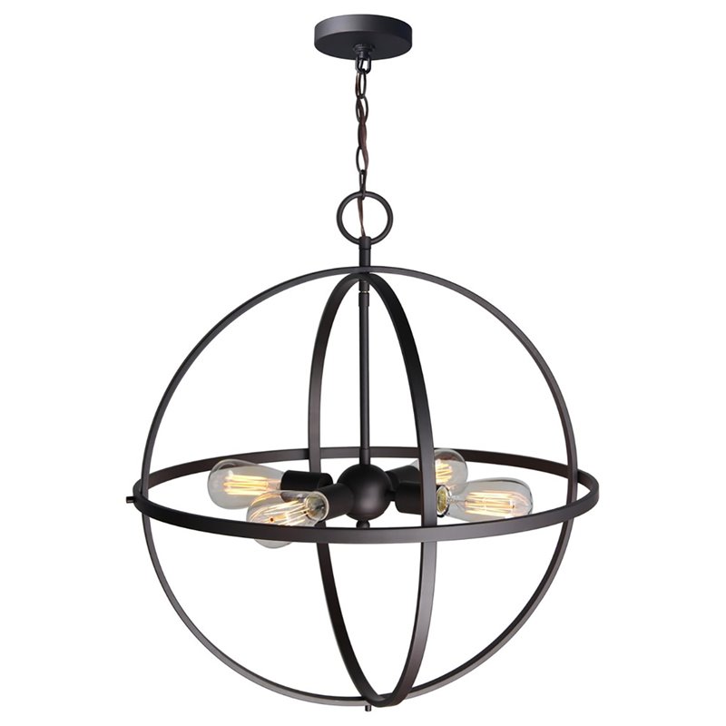 Woodbridge Lighting Gyro 4-Light Metal Chandelier in Metallic Bronze