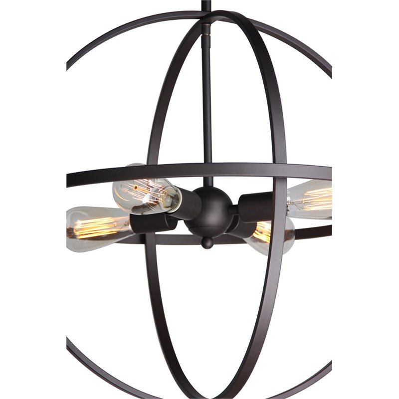 Woodbridge Lighting Gyro 4-Light Metal Chandelier in Metallic Bronze