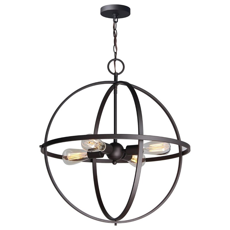 Woodbridge Lighting Gyro 4-Light Metal Chandelier in Metallic Bronze